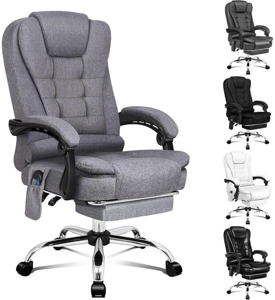 Bürostuhl ergonomische Lordosenstütze Armlehne Massage höhenverstellbar Grey