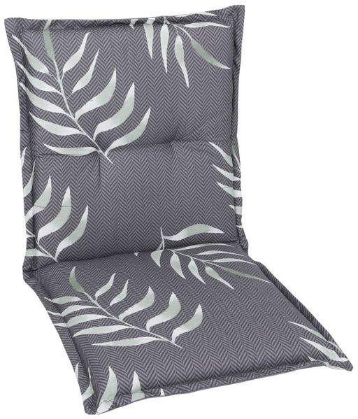 GO-DE Gartenstuhlauflagen niedriglehner 100 x 50 x 7 cm Blumen-Motiv anthrazit