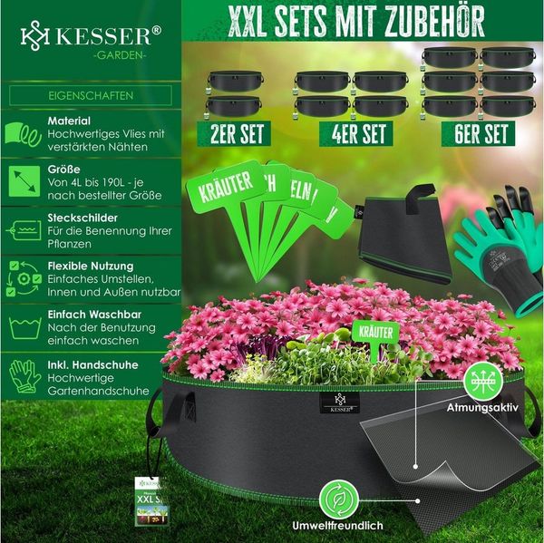 KESSER Pflanzkübel, Pflanzsäcke aus Vlies Kartoffel Pflanzsack Pflanztasche