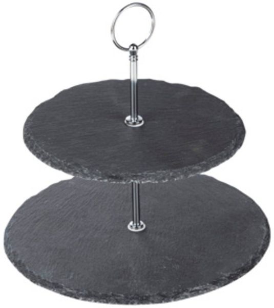 Haushalt International Etagere Etagere aus Schiefer, 2er Maße: ca. 20 x 25cm, (1-tlg)
