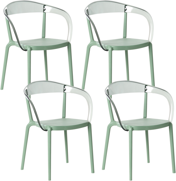 Gartenstuhl 4er Set MALEVIZI stapelbar Grün