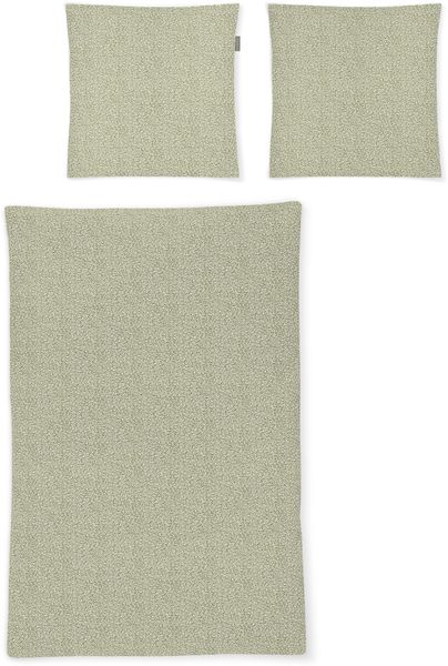 Irisette Easy Soft-Seersucker Bettwäsche 155x220 Blätter grün weiß 8516-30
