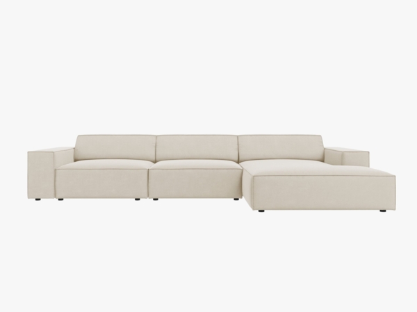 Micadoni Ecksofa Jodie 4-Sitzer Rechts Samt Bluvel Dunkelbeige