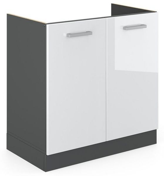 Spülenunterschrank R-Line Weiß Hochglanz 80 cm ohne Arbeitsplatte Vicco Bild 5