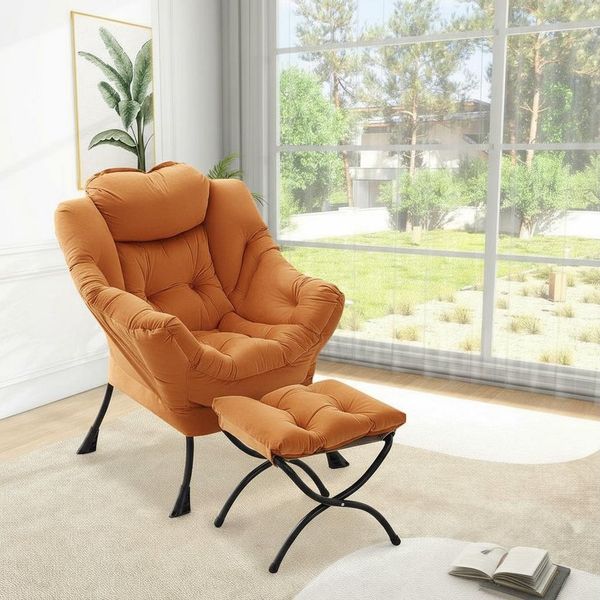 GarveeMore Ohrensessel Relaxsessel mit Hocker Ohrensessel Polstersessel Faulsesse