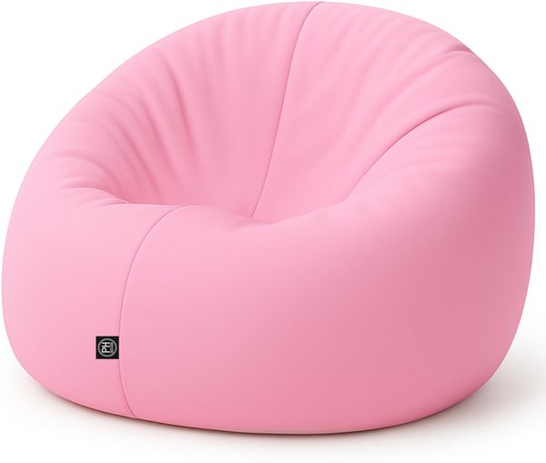 PATCH HOME 2-in-1 Sitzsack Sessel - Gaming Bean Bag mit Reißverschluss - Bereits befüllt, Ergonomisch & Robust für Kinder & Erwachsene - Indoor & Outdoor, Wetterfest (Rosa, Ø 125cm)