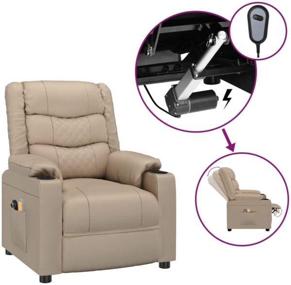 vidaXL Massagesessel Elektrisch Cappuccino-Braun Kunstleder 3143462