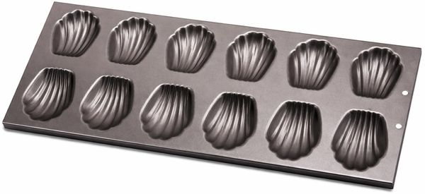 NEUSTANLO Backform Muschel 12er | Madeleine Backblech Antihaft | Muschelform Kuchenform | Metall Backform für Madeleines, Desserts & Gebäck | gleichmäßige Hitzeverteilung