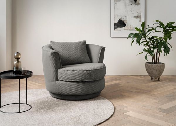 Leonique Drehsessel MAISIE, Lese-Sessel, Love Seat, trendige Stoffe MEGA CORD und Web-Velours, 360 Grad drehbar