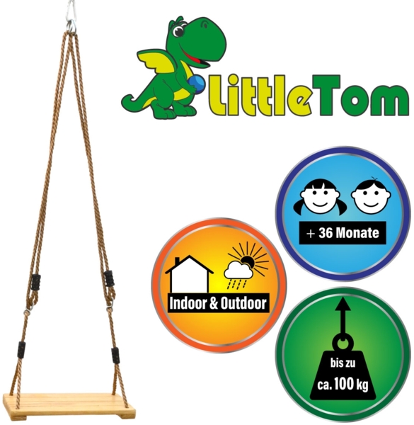 Kinder Brettschaukel 38 x 20 cm Holz Kinderschaukel Schaukelsitz Schaukelbrett Bild 3