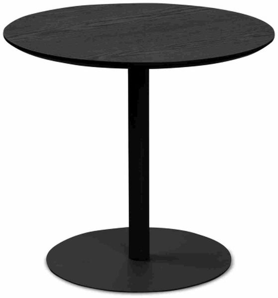 Beistelltisch >Ida 1< runde Form, in Esche Dekor schwarz, Metall+ MDF - 43x48cm (HxD)