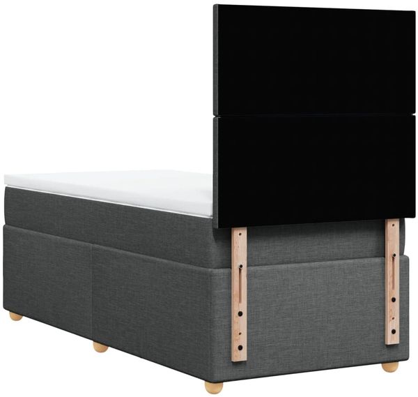 vidaXL Boxspringbett mit Matratze Dunkelgrau 90x190 cm Stoff 3293429 Bild 8