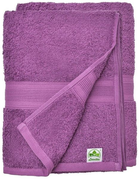 leevitex® Saunatuch Frottee XXL, (2-St), 80 x 200 cm, extra groß & saugfähig, Lila/Pflaume