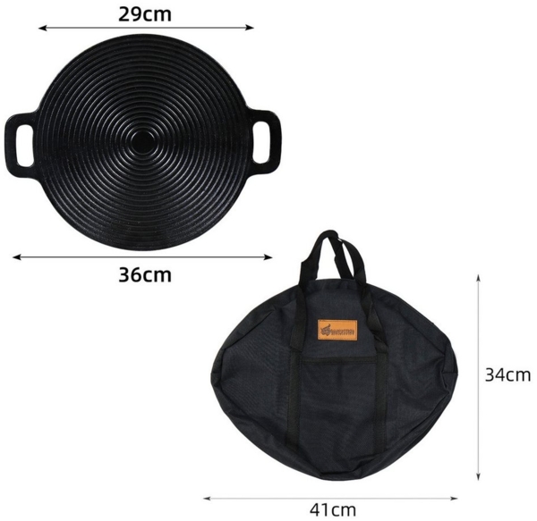 CCLIFE Grillplatte CCLIFE BBQ Grillpfanne Koreanische aus Gusseisen Runde Grillplatte