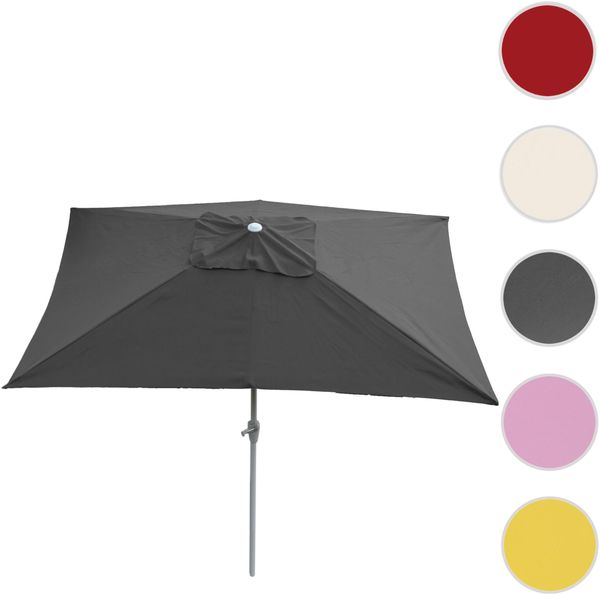 Sonnenschirm N23, Gartenschirm, 2x3m rechteckig neigbar, Polyester/Alu 4,5kg UV-Schutz 50+ ~ anthrazit Bild 7