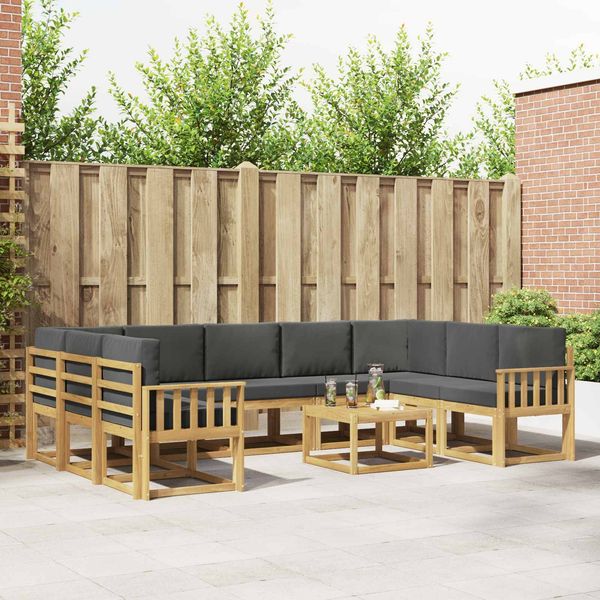 vidaXL Outdoor-Sofagarnitur 10 pcs Weiß und Anthrazit 59 x 59 x 37 cm 3388251