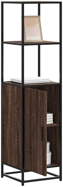 vidaXL Highboard Braun Eichen-Optik 35,5x35x139cm Holzwerkstoff Metall 849048