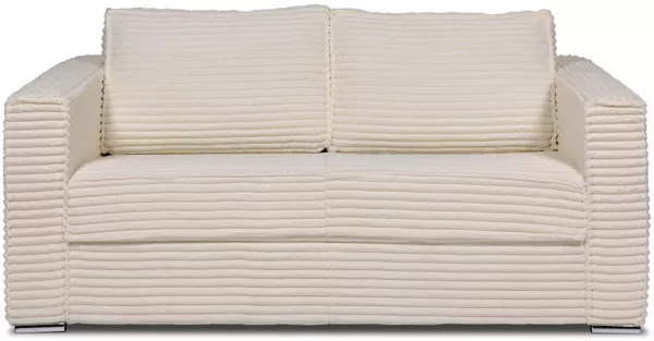 Vente-unique - LORETO Sofa SamtStoff Beige - B 223 cm95 cm x H 90 cm x L 195 cm