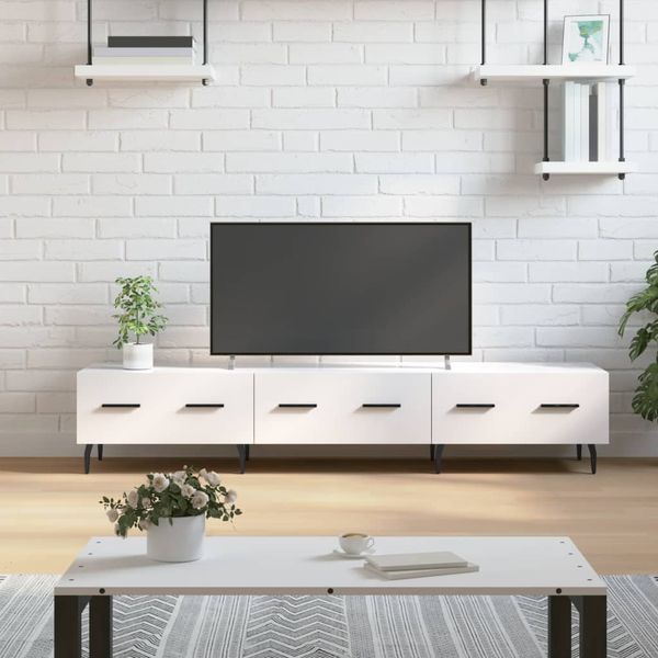 vidaXL TV-Schrank Hochglanz-Weiß 150x36x30 cm Holzwerkstoff 829166