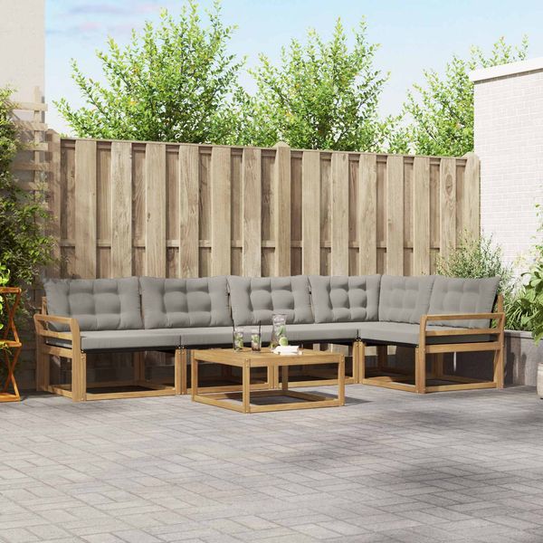 vidaXL Outdoor-Sofagarnitur 6 pcs Weiß und Hellgrau 79 x 79 x 37 cm 3388709