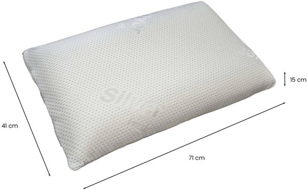Dmora Set mit 2 Kopfkissen Kendall, Bettkissen, Ergonomisches Produkt, Schlafzimmerkissen, Made in Italy, 71x41 h15 cm, Weiß Bild 3