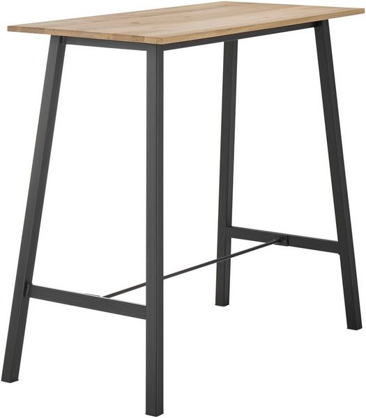 Stolkom Sp.z.o.o. Bartisch Kent Eiche Massivholz geölt, Hochtisch BxHxT 120x104x60 cm, Industrial Style Eiche Massivholz geölt durchgehende Lamelle