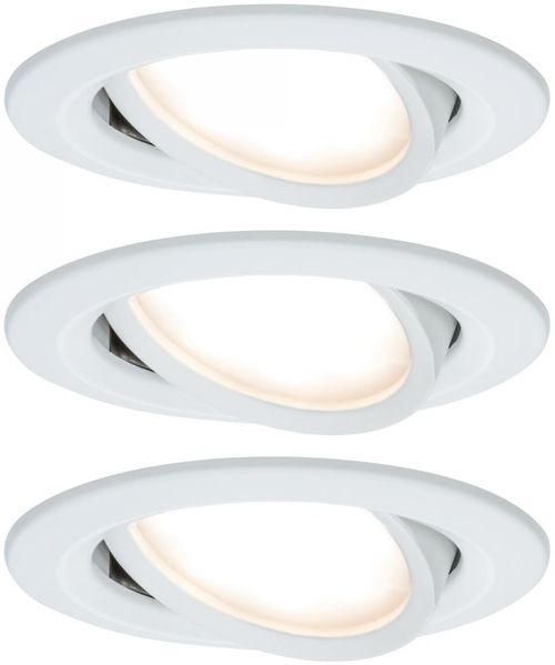 Paulmann No. 93449 Einbauleuchte LED Coin Nova 3er-Set rund 6W Weiß matt schwenkbar