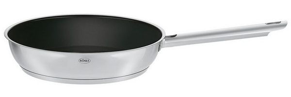 RÖSLE Elegance CeraPlus Bratpfanne, Antihaft und Robust - Ø 20 cm, Hitzebeständig bis 260 °C, Keramikversiegelung, silbern, Edelstahl 18/10, spülmaschinengeeignet