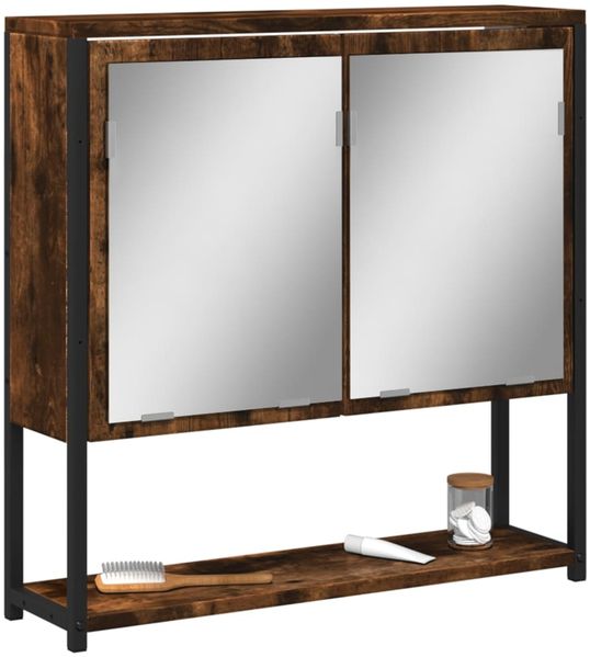 vidaXL Bad-Spiegelschrank Räuchereiche 60x16x60 cm Holzwerkstoff 842423