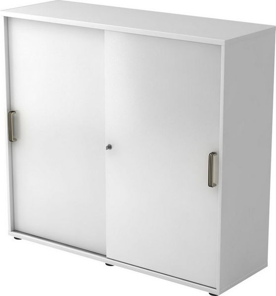 Schiebetürschrank 3 Ordnerhöhen, 120cm SG Weiß