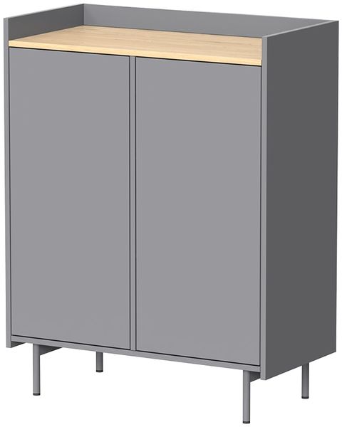Kommode Velina Grau 80 x 103 cm mit 6 Fächern Vicco