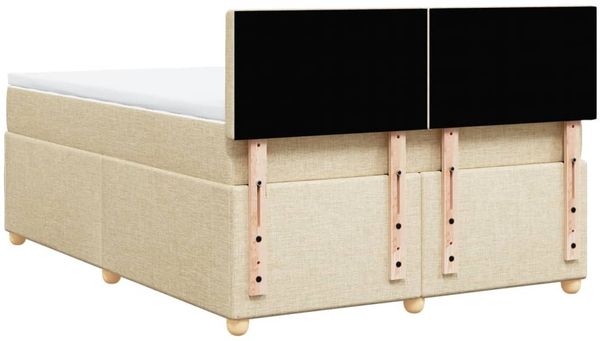 vidaXL Boxspringbett mit Matratze Creme 140x200 cm Stoff 3289022 Bild 8