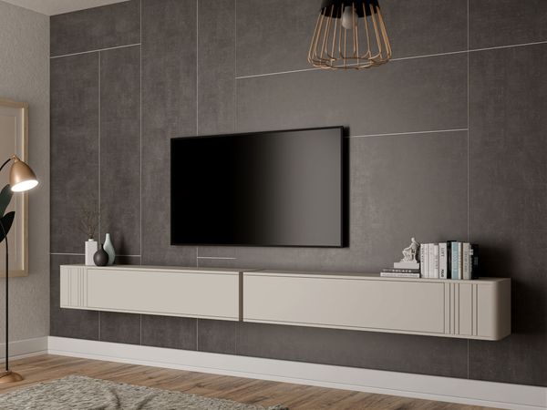 Wohnwand Poksin V (Farbe: Cashmere)