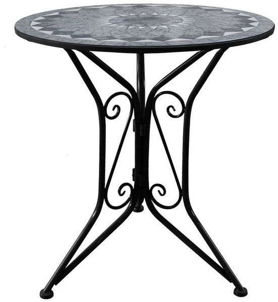 HTI-Living Gartentisch Gartentisch Metall Schwarz Schieferoptik (Stück, 1-St, 1 Gartentisch)