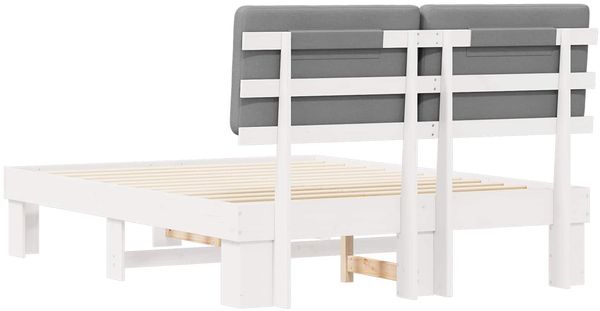 vidaXL Bettgestell mit gepolstertem Kopfteil Hellgrau 135 x 190 cm 877363 Bild 7