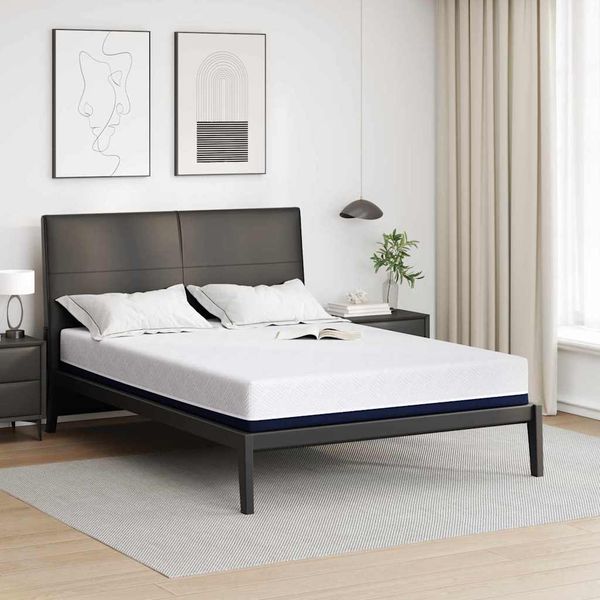 vidaXL Matratze Weiß und Blau 160 x 200 cm Jacquard-Stoff 4106343