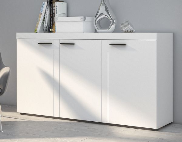AX LIVING Sideboard Wohnzimmer Spacoro 3T – Stilvolle, Modern in Weiß