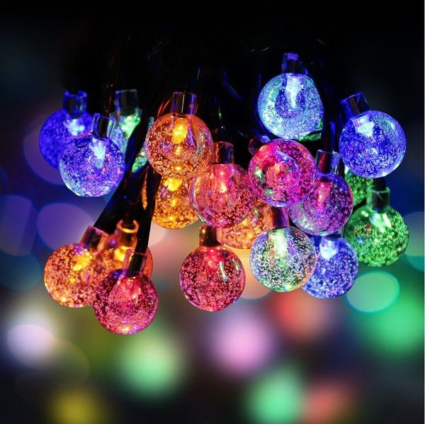Salcar LED Solarleuchte LED Solarleuchten Garten Kugel Lichterkette Außen Solar Gartenleuchte, Warmweiß, Bunt, Bunt, 5M 10LED Lichterkette