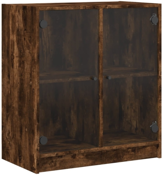 vidaXL Beistellschrank mit Glastüren Räuchereiche 68x37x75,5 cm 836424 Bild 5
