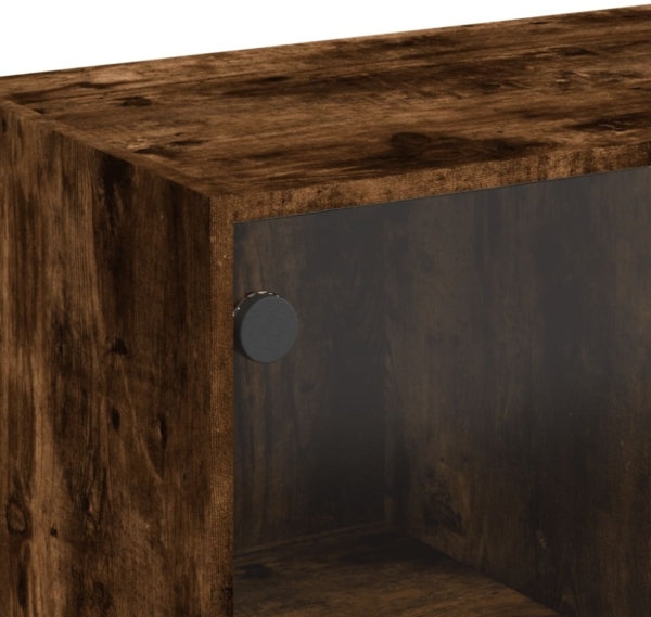 vidaXL Beistellschrank mit Glastüren Räuchereiche 68x37x75,5 cm 836424 Bild 8