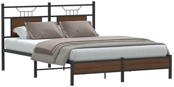 vidaXL Bettgestell ohne Matratze Braun Eiche 140x190 cm Holzwerkstoff 4106998