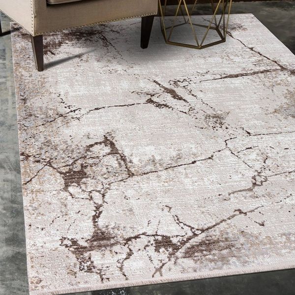 Mazovia Designteppich Modern Teppich für Wohnzimmer, Schlafzimmer, Esszimmer, 80 x 150 cm, Kurzflor, Marmor Optik