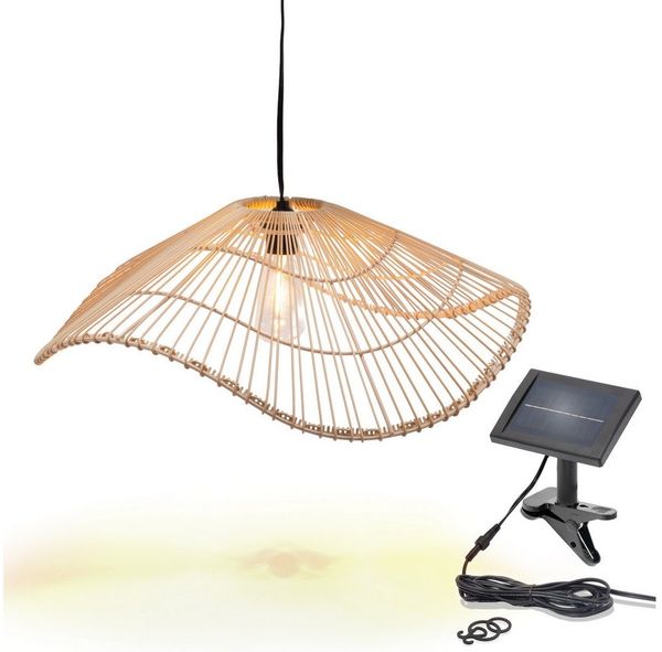 esotec LED-Hängeleuchte Solar Hängeleuchte Butterfly 55x19cm warmweiß Akku IP44 102284, LED fest integriert, warmweiß, solarbetriebene Hängeleuchte