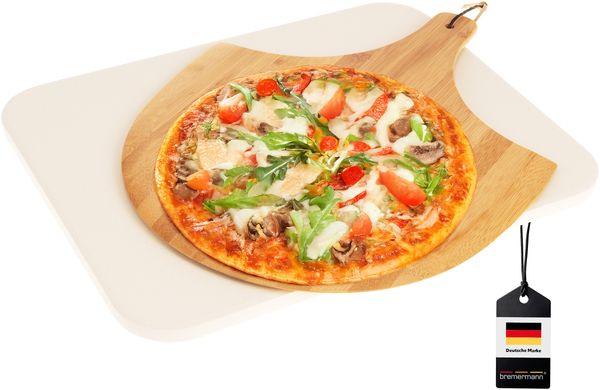 Pizzastein-Set 2tlg // Pizzastein inkl. Pizzaheber // Cordierit, rechteckig 30 x 38 cm