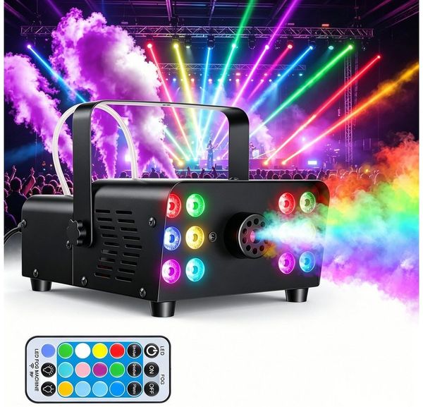 oyajia LED Discolicht DJ Discolicht Partylicht, Discolicht Nebelmaschine Mini mit RGB Effekt, RGB, Nebel Maschine mit Fernbedienung UND LED Licht für Halloween DJ Party