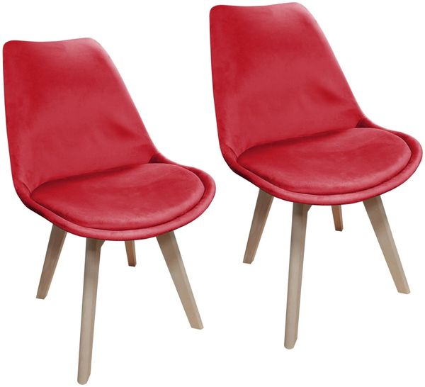 HTI-Living Atlanta Velvet Uni 2er-Set Stuhl