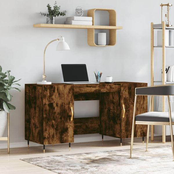 vidaXL Schreibtisch Räuchereiche 140x50x75 cm Holzwerkstoff 829529