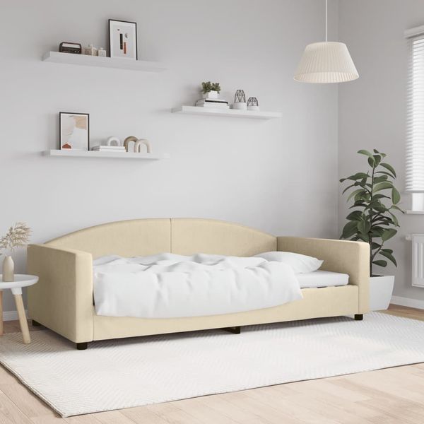 vidaXL Tagesbett Creme 100x200 cm Stoff 354120