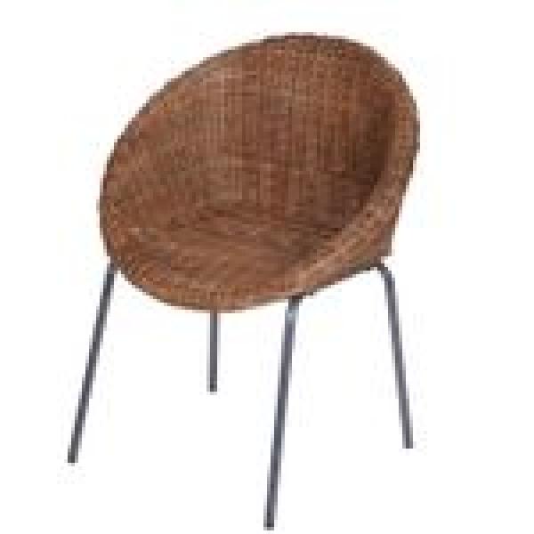 Runder Rattan Sessel Cintra Braun