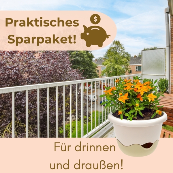 GarPet Blumentopf 2x Blumentopf Hängeampel Blumenampel Kette elfenbein Hängeblumentopf Bild 6